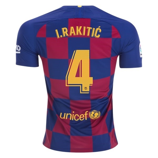 Camiseta Barcelona NO.4 I.Rakitic 1ª 2019-2020 Azul Rojo